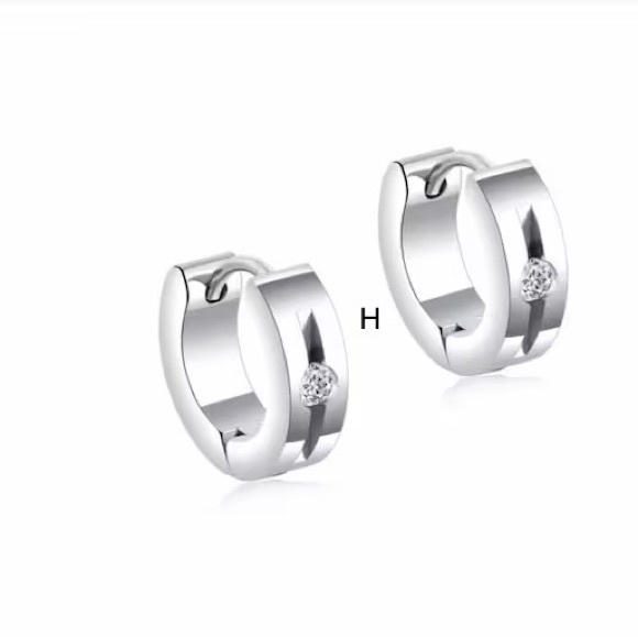 Punk Stainless Steel Mens Hoop Earrings Round Cross Gothic Hip Hop Ear Jewelry - Picture 9 of 9